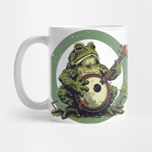 Retro Goblincore Cute Frog Playing His Acoustic Guitar Frog Lover Mug